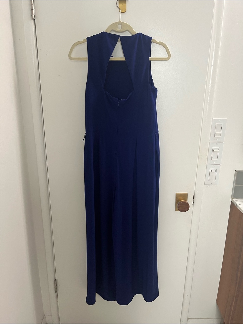 Lauren Ralph Lauren Sleeveless Deep Blue Maxi Dress with Keyhole Back
